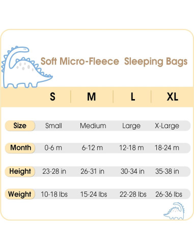 Saco de Dormir PHF para Bebés 18-24 Meses Microforro Azul