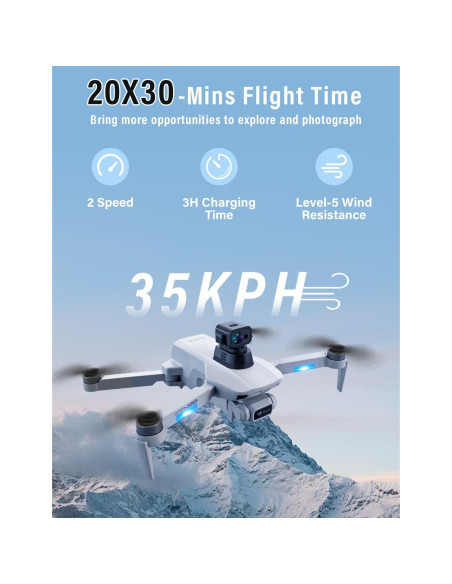 Dron GPS CANKETEC 4K Plegable con Cámara FPV y 60 min Vuelo Dron GPS CANKETEC 4K Plegable con Cámara FPV y 60 min Vuelo