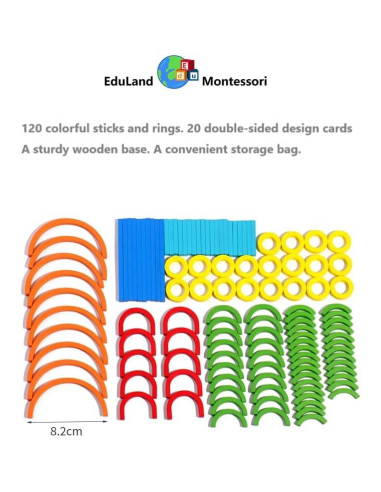 Juego de Construcción Montessori Eduland con Palos y Anillos