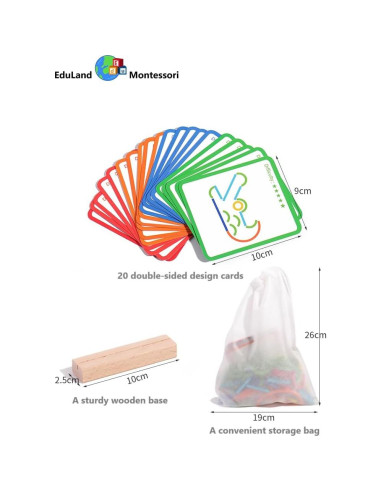 Juego de Construcción Montessori Eduland con Palos y Anillos