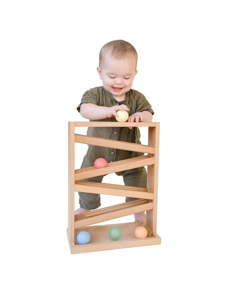Rastreador de Pelotas de Madera Montessori & Me - Juguete Educativo 18 Meses Rastreador de Pelotas de Madera Montessori & Me - Juguete Educativo 18 Meses