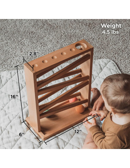 Rastreador de Pelotas de Madera Montessori & Me - Juguete Educativo 18 Meses Rastreador de Pelotas de Madera Montessori & Me - Juguete Educativo 18 Meses