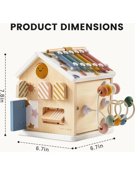 Cubo de Actividades de Madera Tiny Land 9-en-1 para Niños 1+ Años Cubo de Actividades de Madera Tiny Land 9-en-1 para Niños 1+ Años