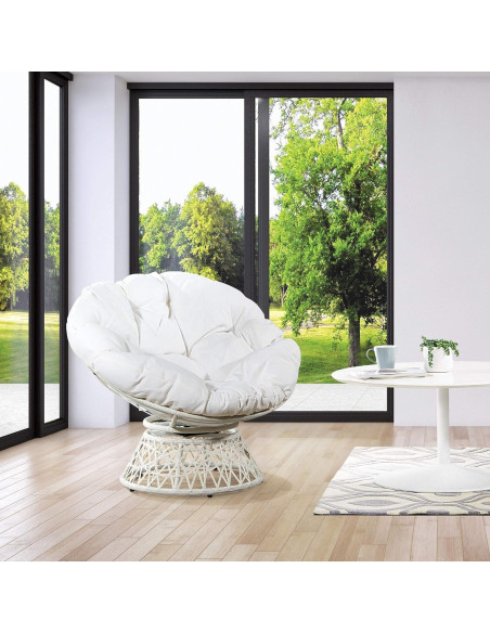 Silla Papasan OSP Home Furnishings Mimbre Blanco 360 Silla Papasan OSP Home Furnishings Mimbre Blanco 360
