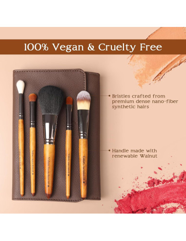 Juego de Brochas de Maquillaje Vidany 15 Piezas con Bolsa