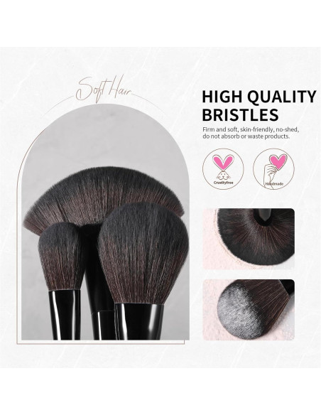 Juego de Brochas Docolor Obsidiana 30 Pcs Profesional Juego de Brochas Docolor Obsidiana 30 Pcs Profesional