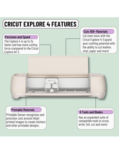 Cricut Explore 4 Máquina de Corte con Vinilo y HTV 7.62 kg