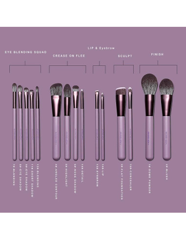 Juego de Brochas de Maquillaje EIGSHOW 15 Piezas Púrpura