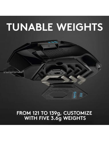 Ratón Gaming Logitech G502 HERO con Cable y Paño Microfibra