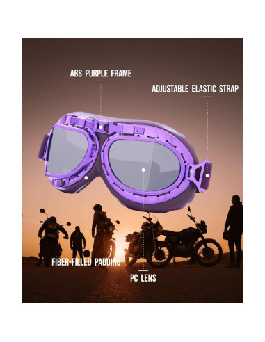Gafas de Motocicleta CRG Sports T08 Retro UV 100% Protección