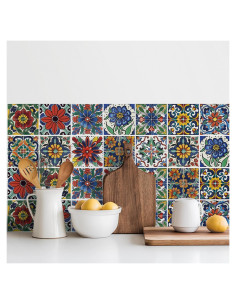 30 Calcomanías de Azulejos de Vinilo Meihea 10x10 cm Floral