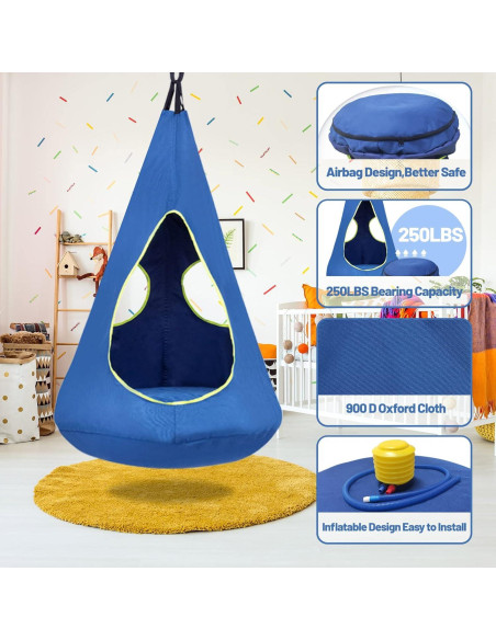 Silla Columpio Hamaca Colgante SUCHDECO Azul 81 cm Diámetro Silla Columpio Hamaca Colgante SUCHDECO Azul 81 cm Diámetro