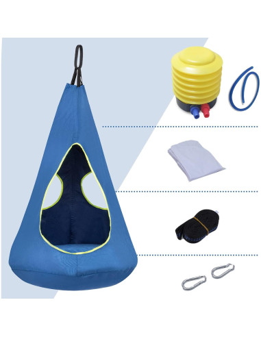 Silla Columpio Hamaca Colgante SUCHDECO Azul 81 cm Diámetro