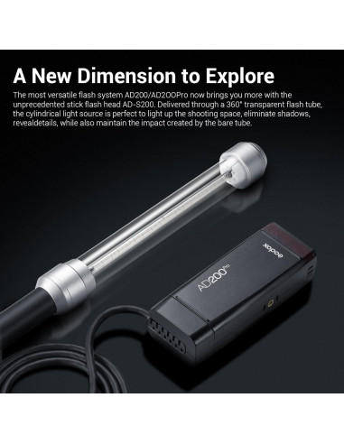 Godox AD-S200 Cabezal de Flash Stick 360 para AD200 Pro