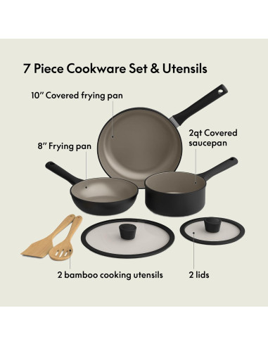 Set de Utensilios de Cocina BELLA 7 Piezas Antiadherente