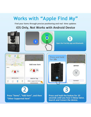 Billetera Inteligente de Cuero para Hombres con Rastreador Apple