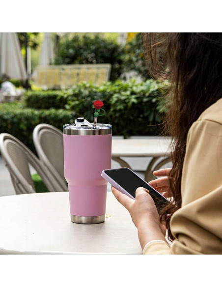 Tapa de Silicona JUNCHAO para Pajitas de 10 mm - Rosa Tapa de Silicona JUNCHAO para Pajitas de 10 mm - Rosa
