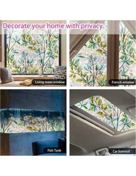 Película Decorativa para Ventanas INEFARO Hojas Arcoíris 44.5x200 cm