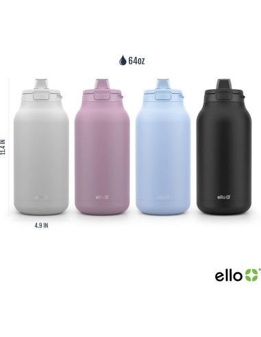Jarra Ello Hydra 1,89L Acero Inoxidable Aislada con Pajilla
