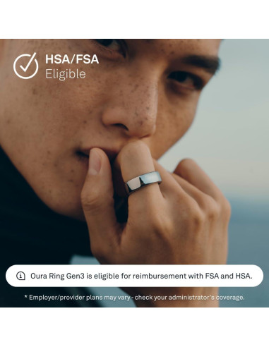 Anillo Inteligente Oura Gen3 Plata Talla 11 - Seguimiento Salud