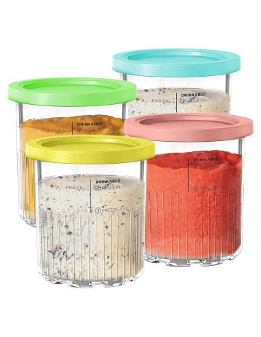 Recipientes Ninja Creami Deluxe 24oz Paquete de 4 Colores