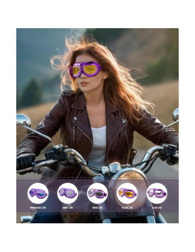 Gafas de Motocicleta CRG Sports T08 Retro UV 100% Protección
