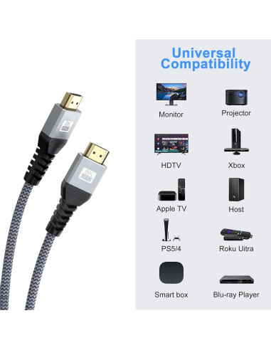 Cable HDMI 2.1 Ultra Alta Velocidad 2.0M UVOOI 2-Pack