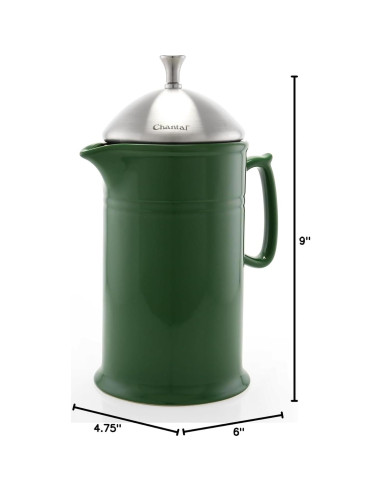 Prensa Francesa de Cerámica Chantal 0.83L Verde con Émbolo