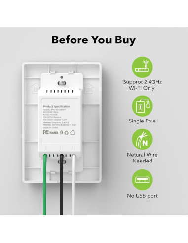 Enchufe Inteligente BN-LINK U183WT Wi-Fi 2 Salidas Controladas