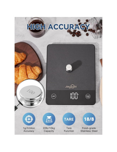 Balanza de Cocina Digital Joyhill 10kg Acero Inoxidable LED