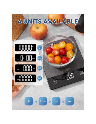 Balanza de Cocina Digital Joyhill 10kg Acero Inoxidable LED