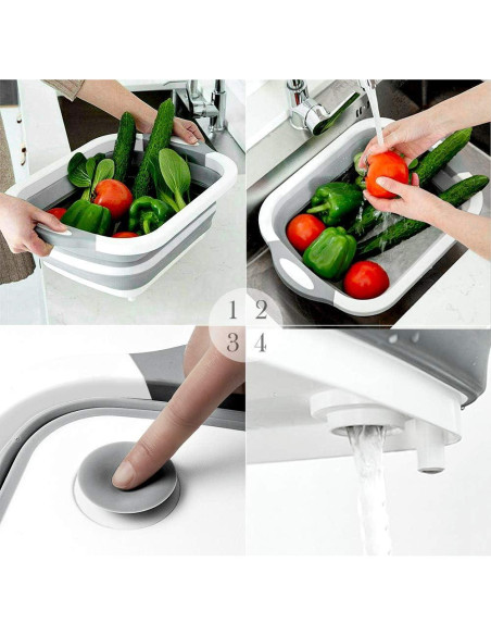 Tabla de Cortar Plegable QiMH 3 en 1 - Lavado y Drenaje 40 cm Tabla de Cortar Plegable QiMH 3 en 1 - Lavado y Drenaje 40 cm