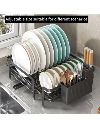 Escurridor de Platos Expandible DREMAK con Soporte Utensilios
