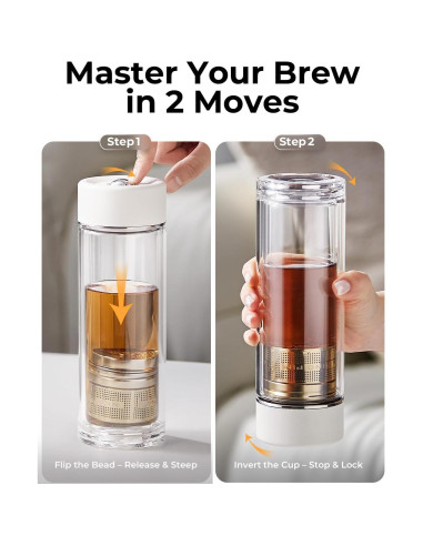 Taza de Té TEAVOR MagnaDrop 370ml Doble Pared a Prueba de Fugas