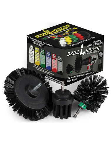 Juego de cepillos de limpieza Drillbrush 3 piezas para BBQ y ahumador