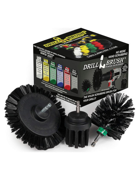 Juego de cepillos de limpieza Drillbrush 3 piezas para BBQ y ahumador Juego de cepillos de limpieza Drillbrush 3 piezas para BBQ y ahumador