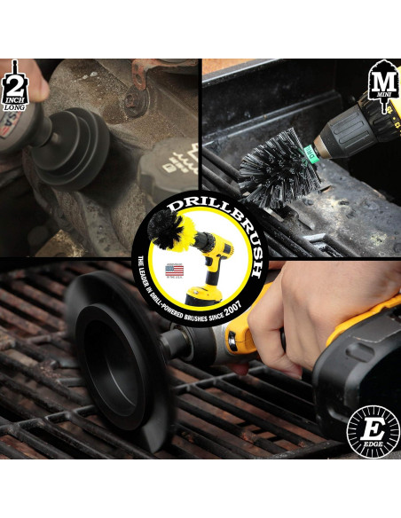 Juego de cepillos de limpieza Drillbrush 3 piezas para BBQ y ahumador Juego de cepillos de limpieza Drillbrush 3 piezas para BBQ y ahumador