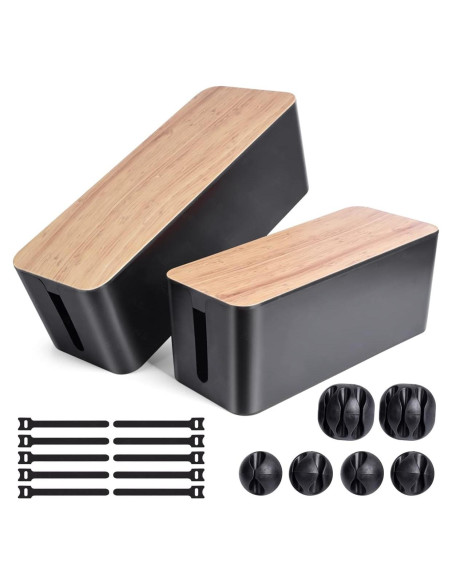 Caja Organizadora de Cables TuweChen Estilo Bambú 2 Piezas Caja Organizadora de Cables TuweChen Estilo Bambú 2 Piezas