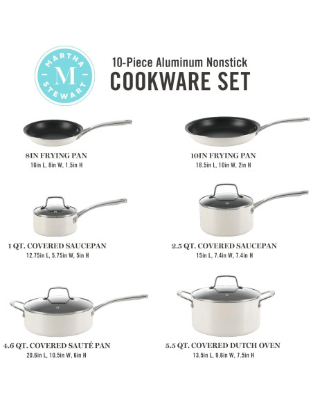 Juego de Utensilios de Cocina 10 Pzas Martha Stewart Lino Juego de Utensilios de Cocina 10 Pzas Martha Stewart Lino