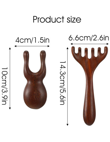 Herramientas de Masaje de Madera 2 Pcs Gua Sha Facial KFHENSOMR