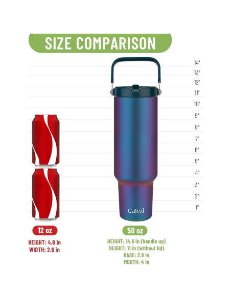 Botella de Agua Aislada Cafezi 1.5 L con Pajilla y Asa Botella de Agua Aislada Cafezi 1.5 L con Pajilla y Asa