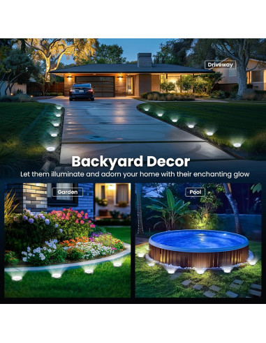 Luces Solares de Suelo SOLPEX 10 Paquete IP65 para Jardín