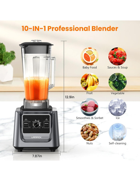 Mezclador de Encimera LAMPICK 2000W 2L con Taza 0.8L Mezclador de Encimera LAMPICK 2000W 2L con Taza 0.8L