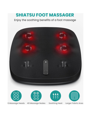 Masajeador de pies Nekteck Shiatsu con calor y APP