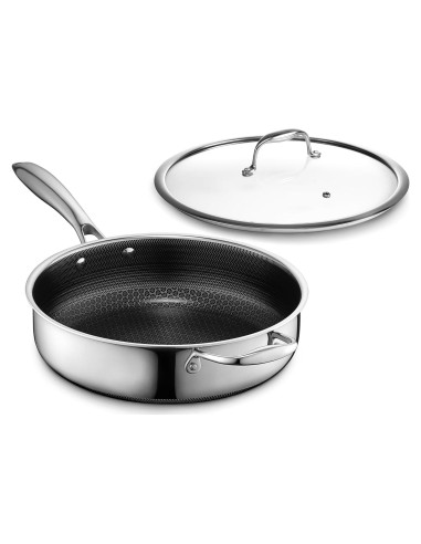 Sartén honda HexClad 3.3 qt antiadherente con tapa