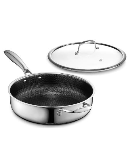 Sartén honda HexClad 3.3 qt antiadherente con tapa Sartén honda HexClad 3.3 qt antiadherente con tapa