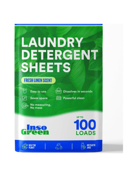 Hojas de Detergente Ecológicas Hudson - 100 Lavados - 50 Hojas Hojas de Detergente Ecológicas Hudson - 100 Lavados - 50 Hojas
