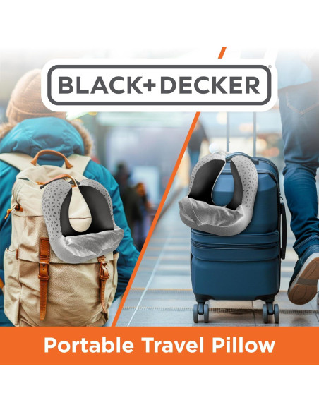 Almohada de Viaje Black+Decker con Capucha y Espuma de Memoria Almohada de Viaje Black+Decker con Capucha y Espuma de Memoria