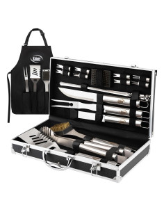 Set de Herramientas de Barbacoa Kaluns 21 Piezas Acero Inoxidable