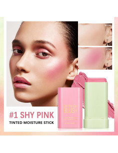 Bastón de Rubor Hidratante Paminify 17g Rosa Tímido 2 en 1 2